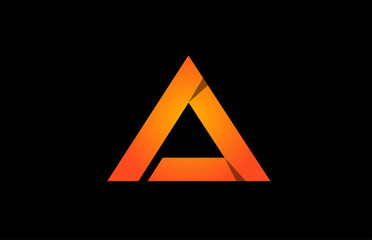 A orange black alphabet letter logo icon design sign