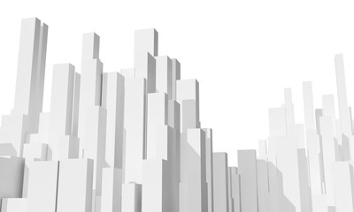 Abstract city skyline isolated on white