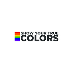 Rainbow Heart Flag Colored LGBT Pride Quote for Lesbian Gay Bisexual and Transgender Vector Template Design Element