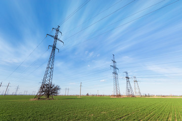 power line summer photo / power supply wires