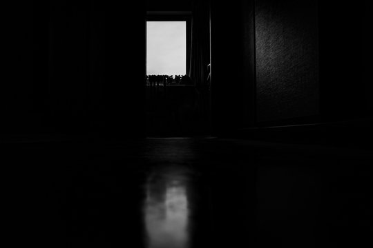 Black and white corridor interior background hd