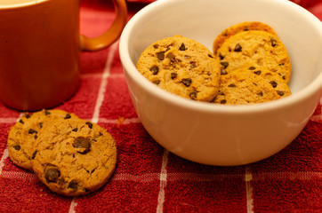 Cookies with chocolate chips for a snack or breakfast