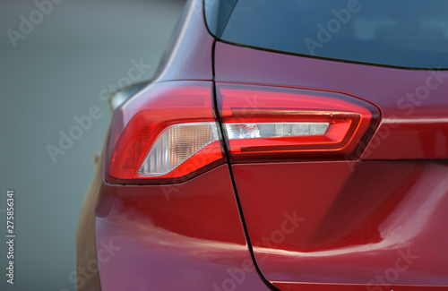  the tail lights on a luxury passenger car