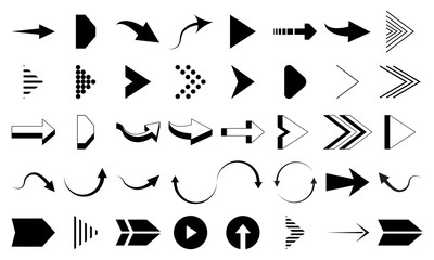 Set of black arrow vector. Arrow icon. Arrow vector icon. Arrows Vector Collections. Vector illustration, set of icons