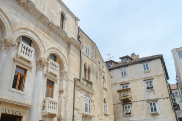 Fototapeta na wymiar Peristil of Diocletian's palace. in Split on June 15, 2019. Some episods of the Game of Thrones filmed there.