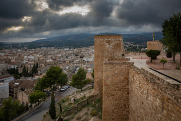 Fototapeta premium a view from the castle over Caravaca de la Cruz holy city, province of Murcia, Spain