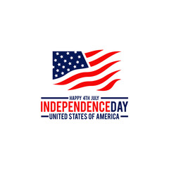 Independence day of USA logo design vector template