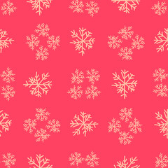 Seamless pattern with snowflakes. Winter festive background. Vector illustration.