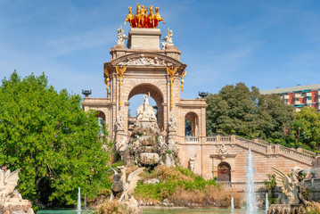 Fototapeta na wymiar View of Cascada at Parc de la Ciutadella. Barcelona. Spain.