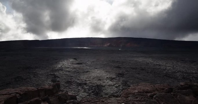 A time lapse of the Mauna Loa Caldera at sunset, as seen from the Mauna Loa Summit Cabin