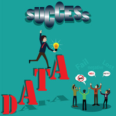 Thinks different, used idea and data make greastest customer's feel, You're success - vector