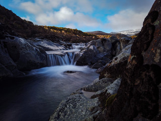 Obraz premium Mountain River Flowing From Mt. Ruapehu, Tongariro National Park, New Zealand 