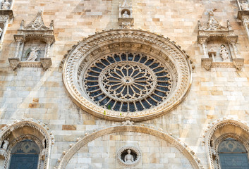 Como Cathedral west front view, Italy