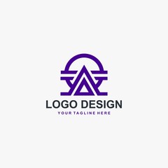 Triangle logo element icon design, circle shape design, outline logo design for business company.