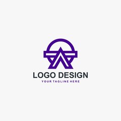 Triangle logo element icon design, circle shape design, outline logo design for business company.