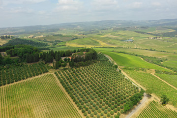 Fototapeta na wymiar Tuscany, Italy. Countryside aerial view