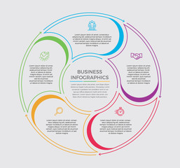 Infographic design vector and marketing icons can be used for workflow layout, diagram, annual report, web design.  Business concept with 4 options, steps or processes. - Vector 