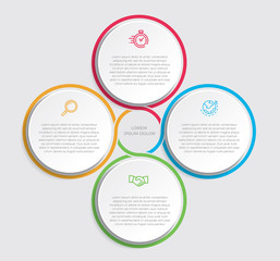 Infographic design vector and marketing icons can be used for workflow layout, diagram, annual report, web design. Business concept with 4 options, steps or processes. - Vector 