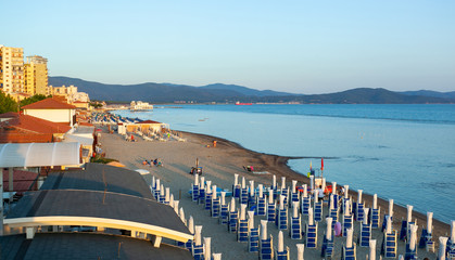 View of beach in Follonica, Italy.