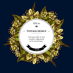 Badge over design with tilia cordata