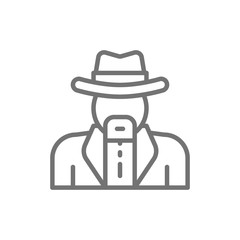 Vector cowboys, sheriff line icon.