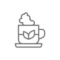 Cup of indian tea line icon.