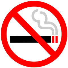 No smoking sign on white background