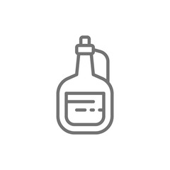 Olive oil in glass bottle line icon.