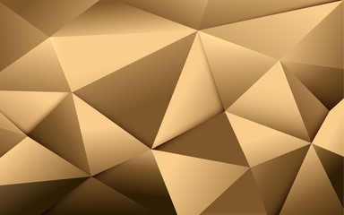 Abstract gold polygonal and luxury pattern background