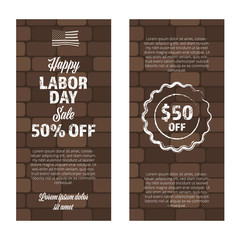 Labor day sale banner set