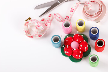 Colorful sewing items