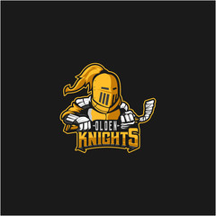 Hockey Club Logo Design With Knight Mascot