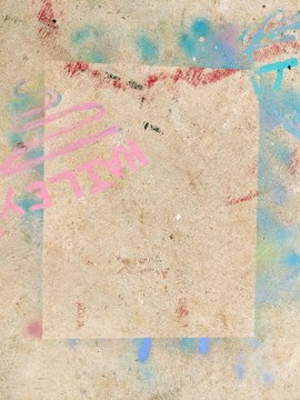 Concrete with colored frame outline
