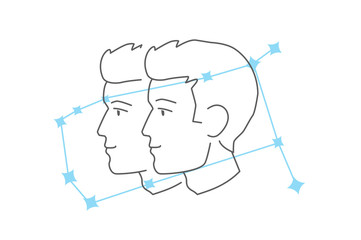 Zodiac signs Gemini. line icon. Simple element illustration. pisces outline icon from zodiac concept.