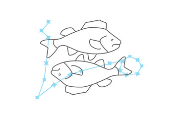 Zodiac sign Pisces. line icon. Simple element illustration. pisces outline icon from zodiac concept.