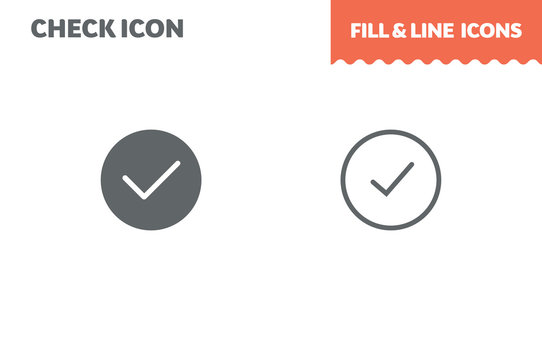 chek icon, vector. Fill and line. Flat design. Ui icon