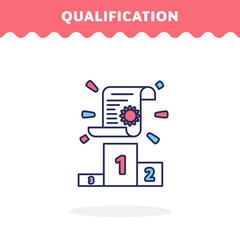 Certificate icon. Flat design. Ui icon
