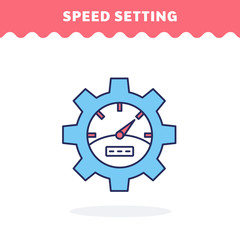 Speed Setting icon, vector. Fill and line. Flat design. Ui icon