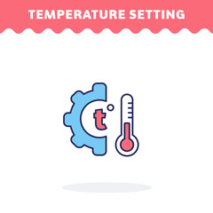 Temperature setting icon, vector. Fill and line. Flat design. Ui icon