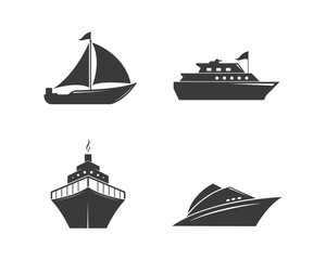 cruise ship Logo Template vector icon illustration design