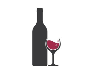 wine logo icon vector illustration design