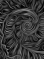 Brain Spiral Woodcut