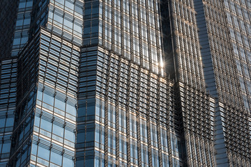 closeup of modern office building exterior