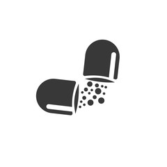 Pill capsule icon template black color editable. Pill capsule symbol vector sign isolated on white background. Simple logo vector illustration for graphic and web design.