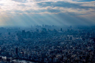 東京へ降り注ぐ光芒