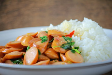 Thai Stir Fry Sausage with Basil Recipe