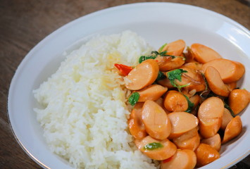 Thai Stir Fry Sausage with Basil Recipe
