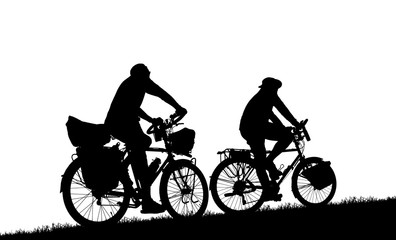 silhouette  cyclists bicycle riders on white background.
