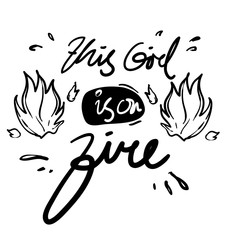This girl is on fire. Handdrawn illustration doodle