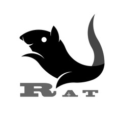 Simple shape of rat, icon or logo for web.
